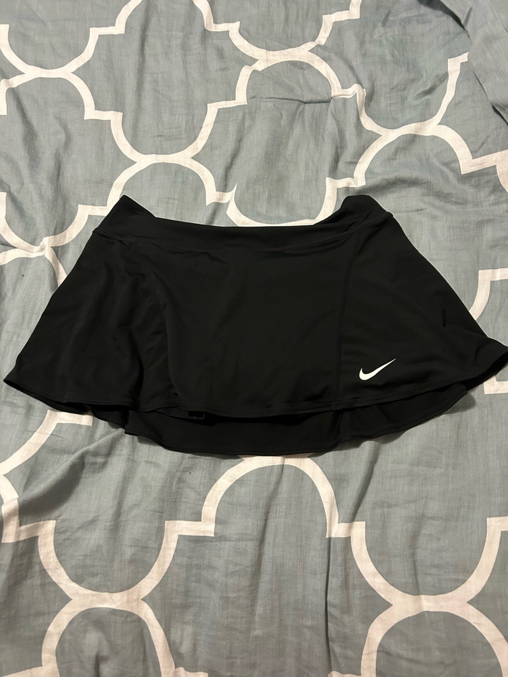 Nike Black Tennis Skirt with White Swoosh, Built In Shorts